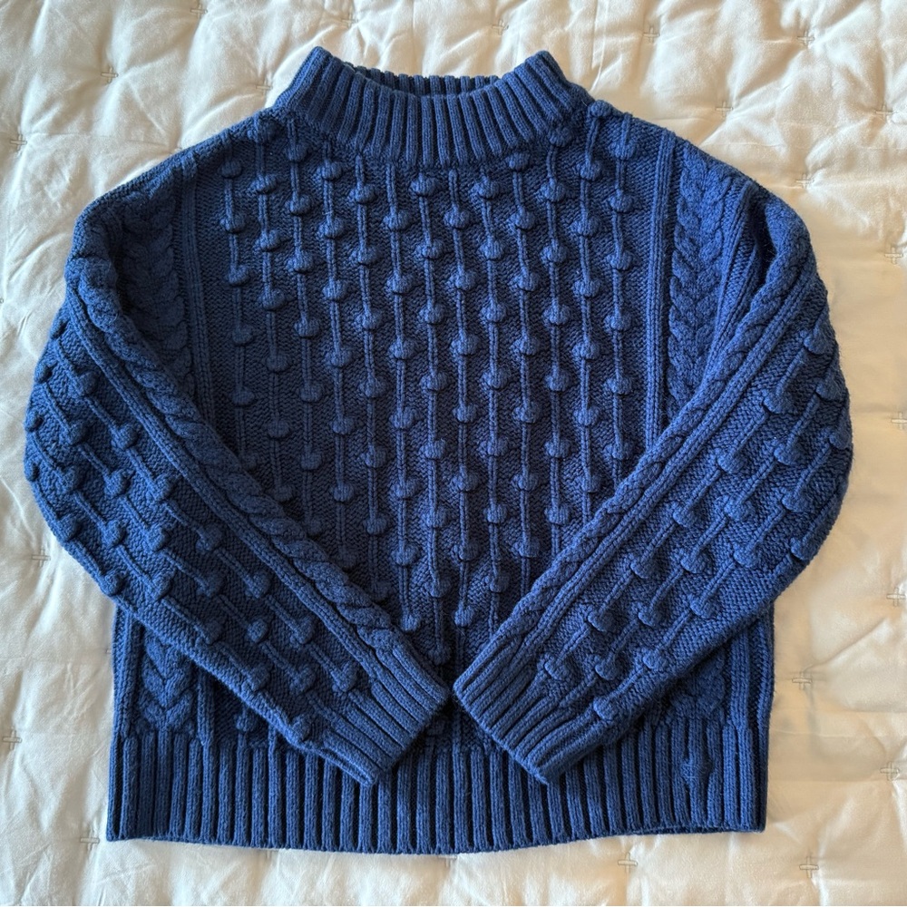 Vineyard Vines Girls Navy Blue Bobble sweater